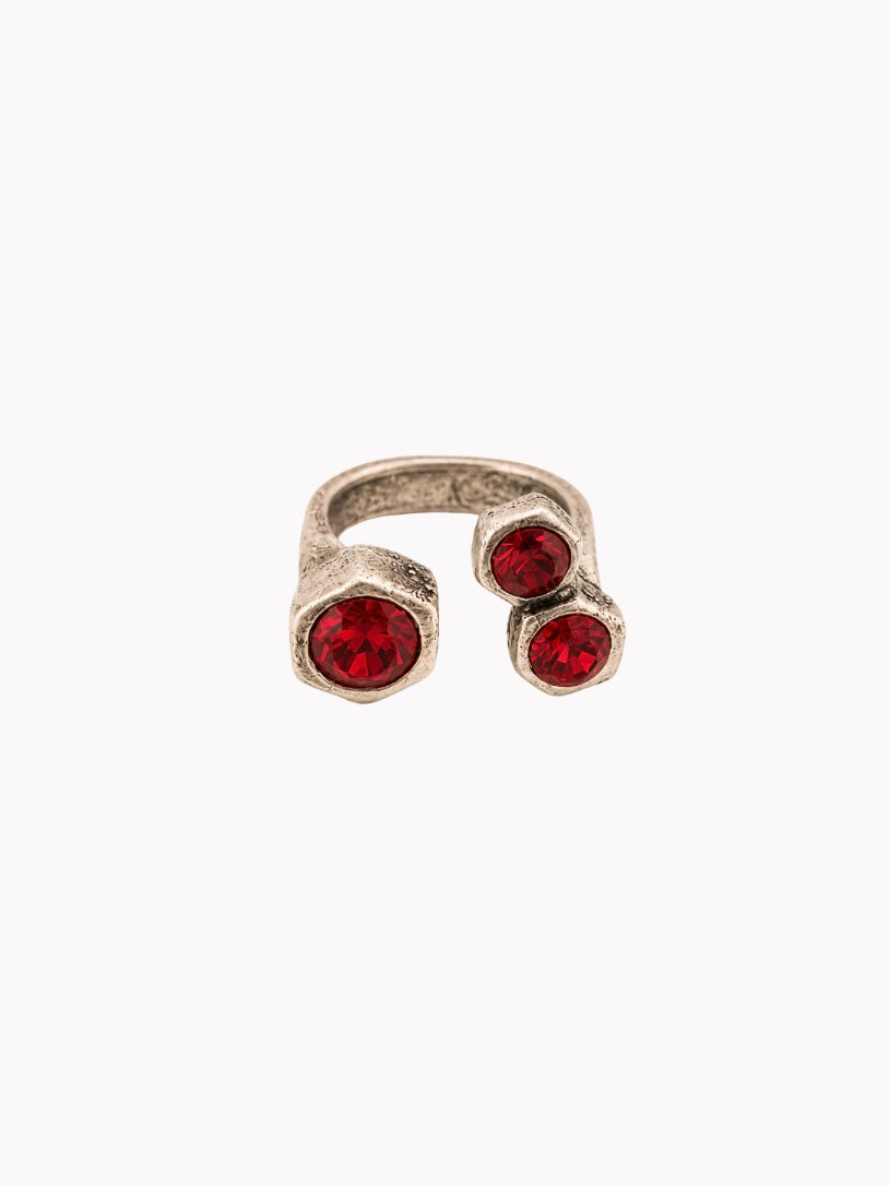 Anillo Tres Faros Rojo