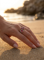 Anillo Tres Faros Rojo