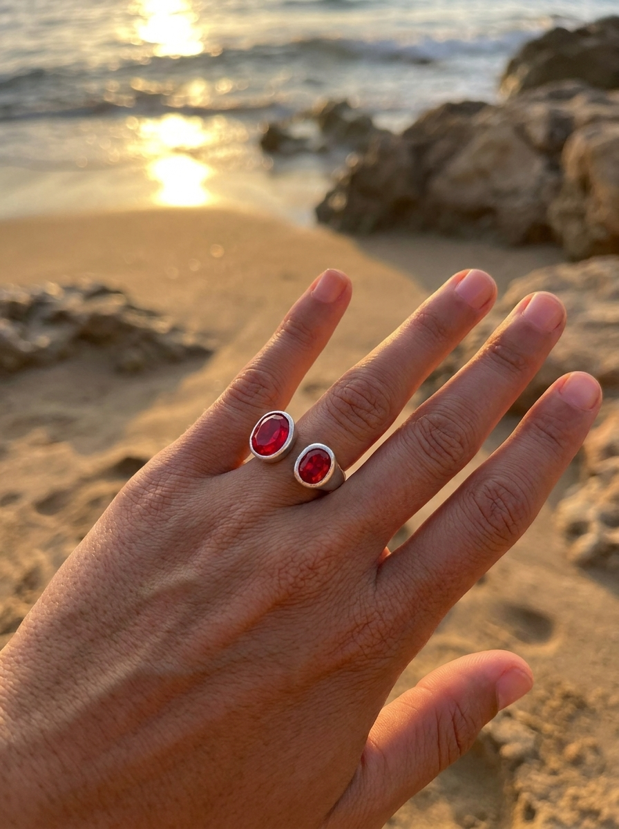 Anillos Dos Faros Rojo